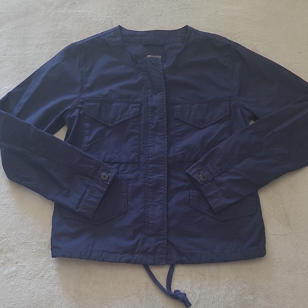 GAP Utility Jacket Women S Navy Blue Cargo Lightweight Military Casual Outdoor